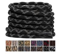 Stepace Round Walking Work Heavy duty Boot Laces 2 pairs (4.5mm) Black Gray-220