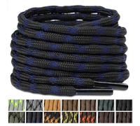 Stepace Round Walking Work Heavy duty Boot Laces 2 pairs (4.5mm) Blue Black-220