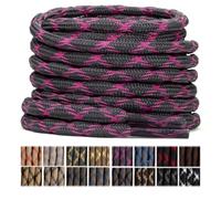 Stepace Round Walking Work Heavy duty Boot Laces 2 pairs (4.5mm) Dark Gray Rose Pink-240