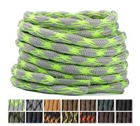 Stepace Round Walking Work Heavy duty Boot Laces 2 pairs (4.5mm) Gray Neon Green-220