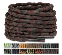 Stepace Round Walking Work Heavy duty Boot Laces 2 pairs (4.5mm) Red Brown-220