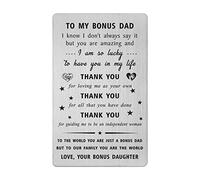 Stepdad Bonus Dad Father's Day Card - Stepdad Birthday Gifts - Bonus Step Father Wedding Easter Gifts from Daughter Son