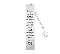 Stepdad Bookmark to My Stepfather Gifts Stepdad Gifts for Christmas Birthday Thanksgiving Day Father's Day Gifts from Daughter Son Gifts for Bonus Dad Thank You for Loving Me As Your Own