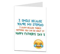 Stepdad Father Day Card Happy Father's Day I Smile Because You're My Step Dad