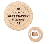 Stepdad Gifts for Stepdad Christmas Gifts Step Dad Presents from Step Daughter Son Birthday Thank You Present Wooden Beer Bottle Opener Magnetic Ideas for Men Him Original Fathers Day