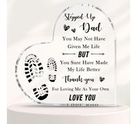 Stepdad Gifts Stepped Up Dad Plaque 4x4" Father's Day Gifts for Step Dad Bonus Dad Presents Step Dad Birthday Gifts Step Dad Plaque