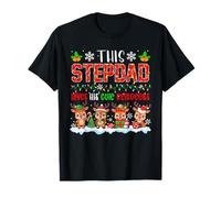 Stepdad Loves His Cute Reindeers Xmas Group Santa Reindeers T-Shirt