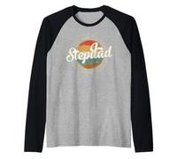Stepdad Man Myth Bad Influence Vintage Stamp Fathers Day Raglan Baseball Tee