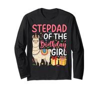 Stepdad of the Birthday Girl Llama Birthday Party Long Sleeve T-Shirt