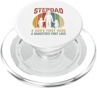Stepdad Proud A Hero And Love Cute Son Daughter Father's Day PopSockets PopGrip for MagSafe