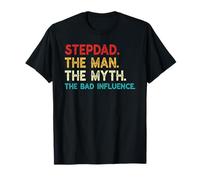 Stepdad The Man The Myth The Bad Influence Vintage Step Dad T-Shirt