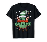 Stepfather Gnome Matching Family Group - Funny Christmas Value Graphic T-Shirt, Men, Black, L