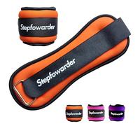 Stepfowarder Ankle/Wrist Weights, 0.3/0.5/1.0/1.5/2.0 KG for a Pair, Five Optional Colors & Weights with Adjustable Strap, 2 Pack (2 * 0.3KG - Orange)