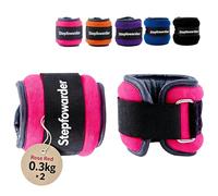 Stepfowarder Ankle/Wrist Weights 0.3-2kg a Pair with Adjustable Strap for Arm, Hand & Leg, Walking, Jogging, Gymnastics, Aerobics, 5 Colours (2 * 0.3KG - Red)