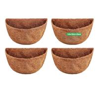 Stepfowarder Hanging Basket Coco Liners 4 Pcs, 30cm/12Inch Semi-Round Wall Planter Liner, Natural Coconut Fiber Liner for Window Boxes Indoor Outdoor Garden Flower Pot (Semi-Round 30cm/12in)