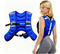 StepFowarder Weighted Vest - 3 kg & 5 kg, Reflective Strips, Adjustable Straps for Strength Training, Running, Cardio & Fitness (5 kg - Blue)