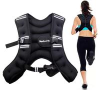 Stepfowarder Weighted Vest, 3 kg / 5 kg Training With Reflective Strips and Adjustable Straps for Strength Training, Running, Cardio and Fitness (5 kg - Black)
