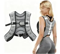 Stepfowarder Weighted Vest, 3kg/5kg Weight Vest with Reflective Stripe for Training Workout, Running, Fitness, Jogging, Cardio, Walking (3KG - Grey)