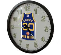 STEPH CURRY GOLDEN STATE BASKETBALL TEAM GIFTS - SUPERSTARS EDITION GLOW IN THE DARK WARRIORS BASKETBALL WALL CLOCK - TWO SIZES AVAI;ABLE (25cm Wall Clock)