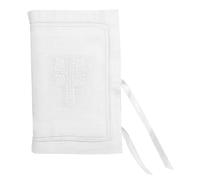 Stephan Baby Keepsake Bible with Embroidered Cover and Ribbon-Tie Closure, White