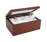 Stephan Baby Satin-Lined Rosewood Keepsake Box With 4" Silver Plated Keepsake Rattle