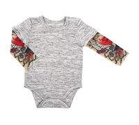 Stephan Baby Snapshirt-Style Diaper Cover with Tattoo Sleeves, Gray, 6-12 Months