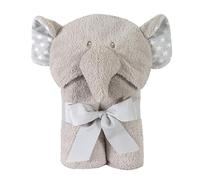 Stephan Baby Terry Plush Hooded Bath Towel, Gray Elephant, 0-24 Months