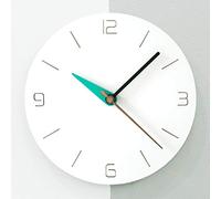 Stephanie Imports Modern Minimalist Black & Red Silent Wall Clock White & Teal Green