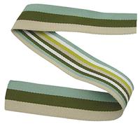 Stephanoise Polyester Stripe Webbing Tape 40 mm Wide for Bag Sewing, Sold by the Metre 40mm x 1meter Green