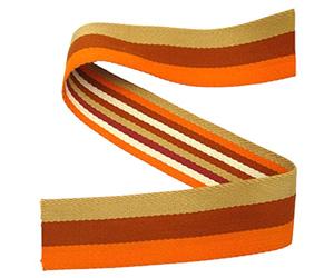 Stephanoise Polyester Stripe Webbing Tape 40 mm Wide for Bag Sewing, Sold by the Metre 40mm x 1meter Orange