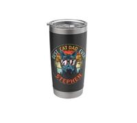 Stephen Best Cat Dad Ever Funny Custom Personalized Name Stainless Steel Insulated Tumbler