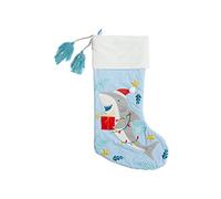 Stephen Joseph Holiday Embroidered Stocking, One Size, Shark