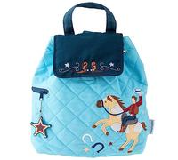 Stephen Joseph Kids' Unisex Toddler Back to School, Quilted Backpack, Light Blue Western, One Size
