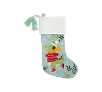 Stephen Joseph Unisex Kid's Embroidered Christmas Stocking, Green Dino, One Size