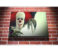 Stephen Kings IT Pennywise the Dancing Clown Hollywood Movie Gallery Framed Canvas Art Picture Print