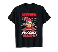 Stephen Makes Christmas Magic Name Stephen Gnome Value Graphic T-Shirt, Men, Black, XL