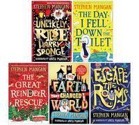 Stephen Mangan Collection 5 Books Set (The Unlikely Rise of Harry Sponge, The Day I Fell Down the Toilet, The Great Reindeer Rescue, The Fart that Changed the World & Escape the Rooms)