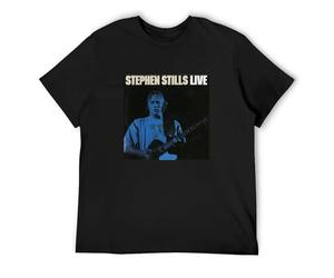 Stephen Stills Live Men's T-Shirt Graphic Printed Black Tee M
