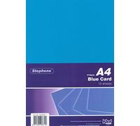 Stephens Coloured Card Blue A4 210gsm 10 Sheets, Great for Printing, Photocopying, Card Making, Decoupage, and Scrapbook Designs, Perfect Cardboard Base for Craft Projects, Essential Stationery Item