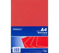 Stephens Coloured Card Red A4 210gsm 10 Sheets, Great for Printing, Photocopying, Card Making, Decoupage, and Scrapbook Designs, Perfect Cardboard Base for Craft Projects, Essential Stationery Item