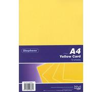 Stephens Coloured Card Yellow A4 210gsm 10 Sheets, Great For Printing, Photocopying, Card Making, Decoupage, And Scrapbook Designs, Perfect Cardboard Base For Craft Projects, Essential Stationery Item