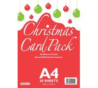 Stephens Craft Card Christmas A4 30 Sheets, For Festive Crafts, Printing, Photocopying, Card Making, Decoupage, Scrapbook Designs, Perfect Cardboard Base For Craft Projects Essential Stationery Item