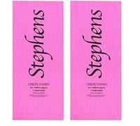 Stephens Crepe Paper Pink Coloured 40% Stretch 3m x 0.5m Sheet, Quality Paper, Ideal for Papercraft, Gift Wrapping, Collages, Paper Chains, and Stained Glass Windows, Hard Wearing for Craft Projects