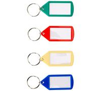 Stephens Keychain, 10 Key Rings with Tags, Assorted Colors, Lightweight Plastic, Writable Paper Inserts, for Keys, Luggage, Memory Sticks, USB Drives