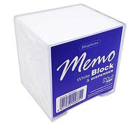 Stephens Note Paper Memo Block Dispenser White Colour, Ideal Desk Note Paper Holder For Taking Phone Message, Jotting Down Shopping Lists, Dates And Upcoming Events, For Home, Office, Business School