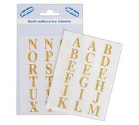 Stephens Self-Adhesive Sticky Labels Large Gold Coloured A-Z Stickers, Ideal Sticker For Reward Chart, Packaging, Labelling, Organising, Embellishing Surfaces Including Paper, Wood, Plastic