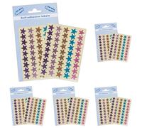 Stephens Self-Adhesive Sticky Labels Stars Assorted Coloured Stickers, Ideal Sticker for Reward Chart, Labelling, Organising, Embellishing Surfaces Including Paper, Wood, Plastic and More (Pack of 5)