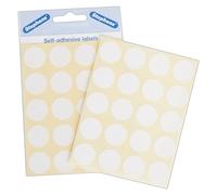 Stephens Self-Adhesive Sticky Labels White Coloured Stickers 19mm, Ideal Sticker For Reward Chart, Packaging, Labelling, Organising, Embellishing Surfaces Including Paper, Wood, Plastic And More