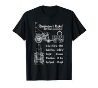 Stephenson's Rocket Steam Train Blueprint T-Shirt