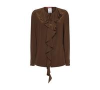 Stepica Ruffled Blouse - female - Max Mara Studio - Blouses - Brown - L - Blouses & Shirts L